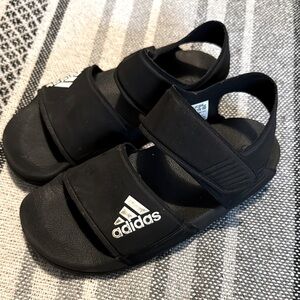 Adidas Black Sport Sandals with Velcro Straps